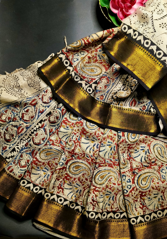 Block Print | Nizam Border | Kalamkaari Silk Saree