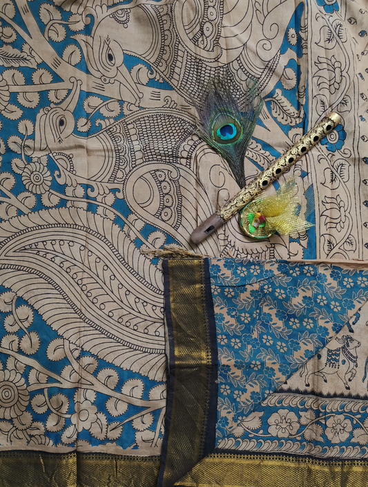 Kamadhenu | Nizam Border | Kalamkaari Silk Saree