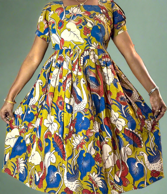 Kalamkaari | Pure Cotton | Knee length frock