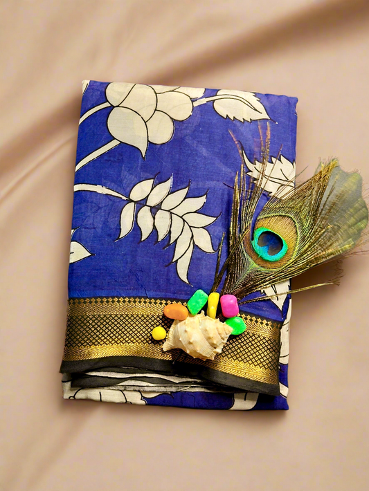 Latha Pushpa | Nijam border | Kalamkaari Silk Saree