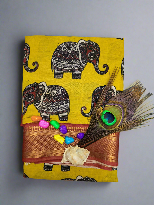 Iraavath | Nizam Border | Kalamkaari Silk saree