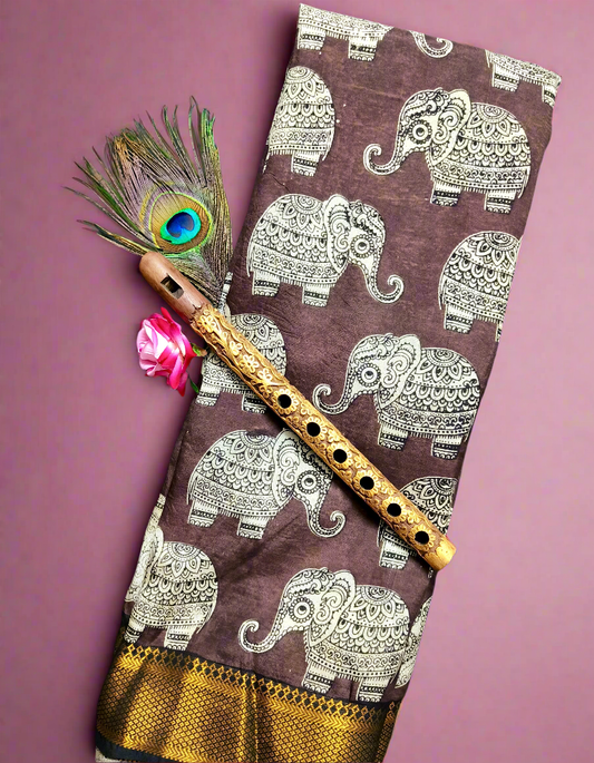 Iraavath | Nizam Border | Kalamkaari Silk Saree