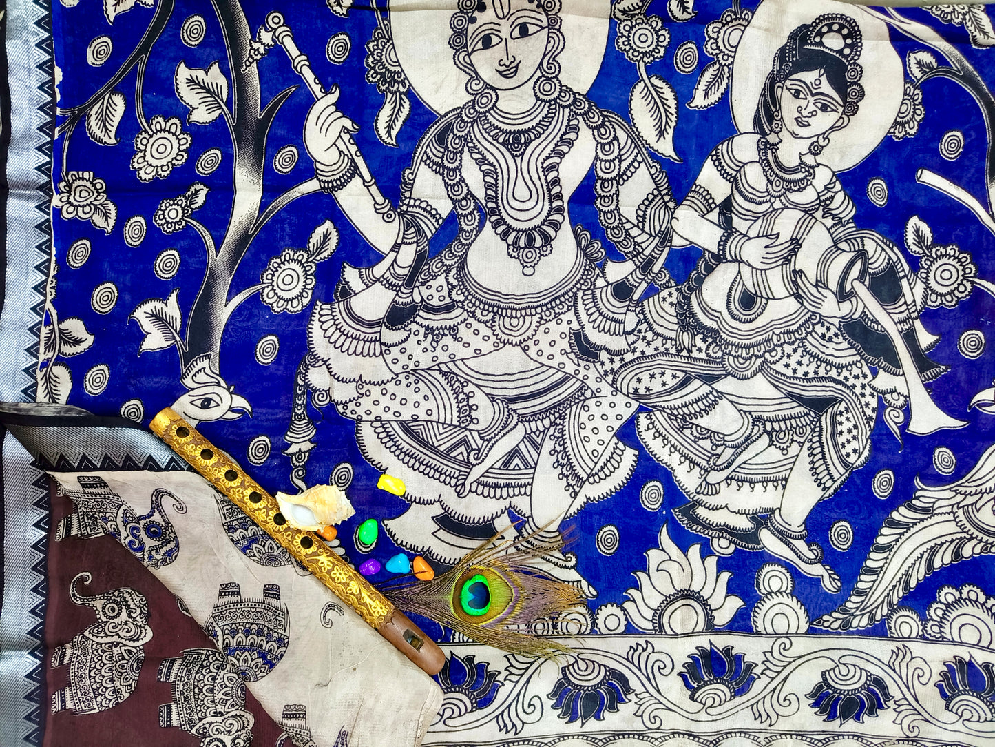 Iraavath | Nizam Border | Kalamkaari Silk Saree