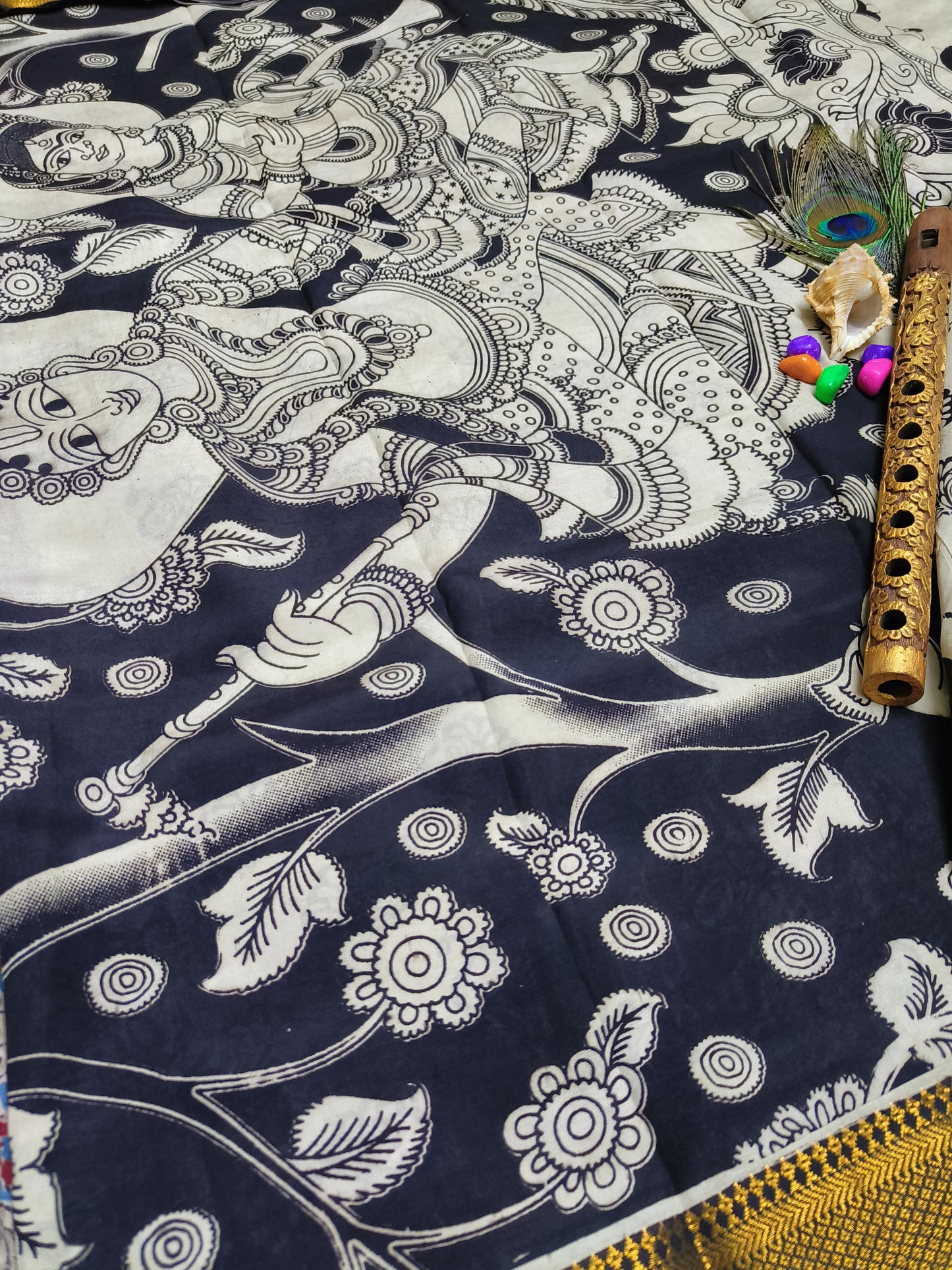 Iraavath | Nizam Border | Kalamkaari Silk Saree