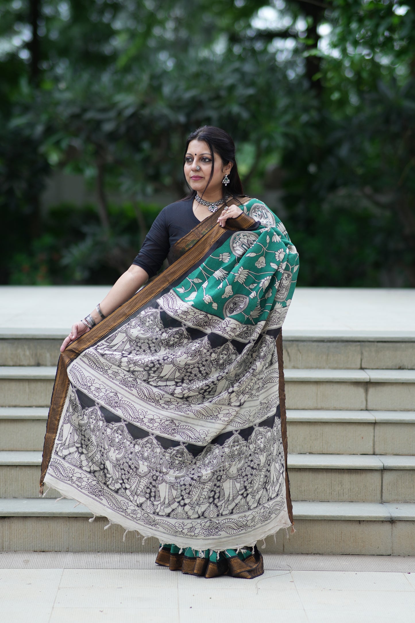 Kamal | Nizam Border | Kalamkaari Silk Saree