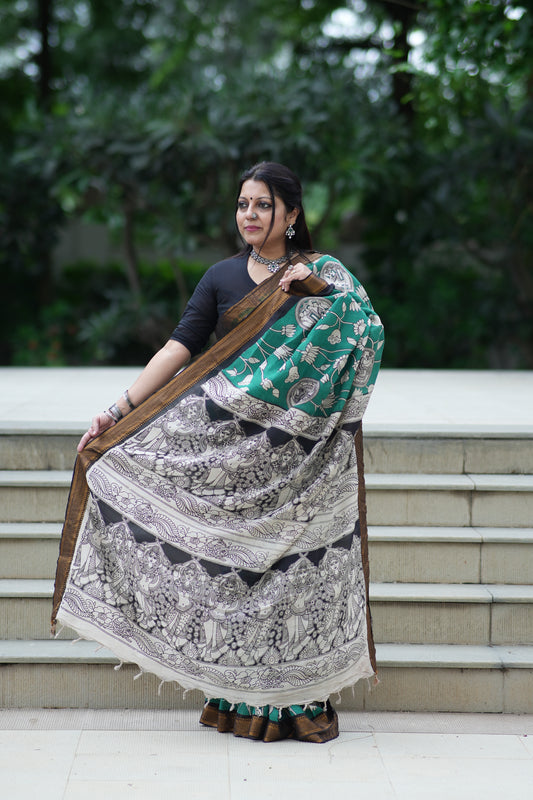 Kamal | Nizam Border | Kalamkaari Silk Saree