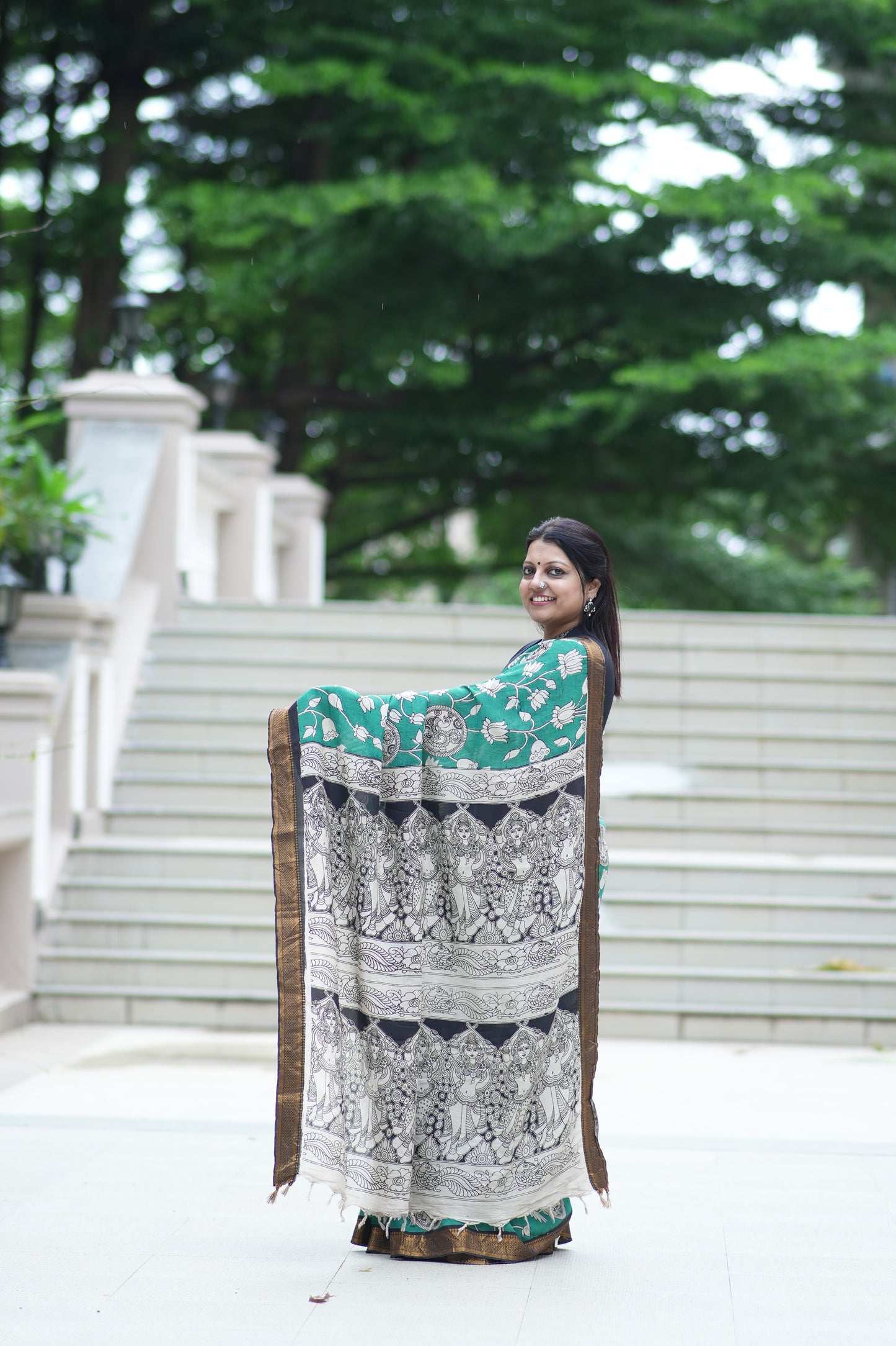 Kamal | Nizam Border | Kalamkaari Silk Saree