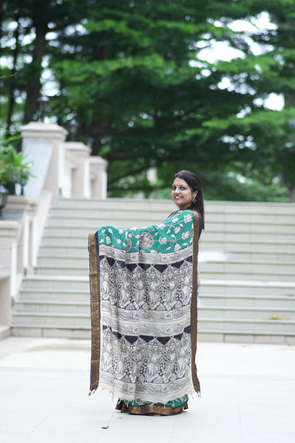 Kamal | Nizam Border | Kalamkaari Silk Saree