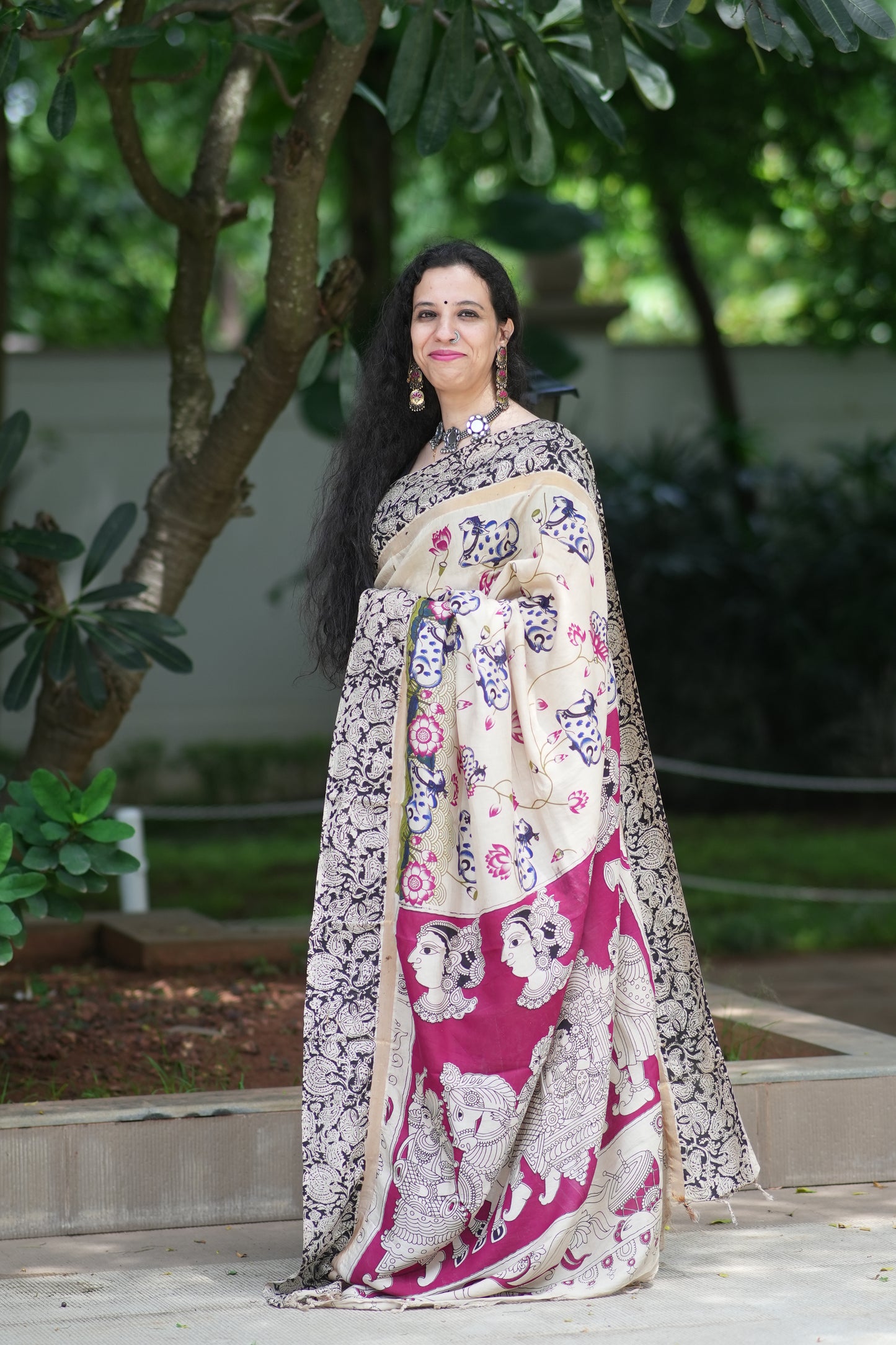 Nandini | Pichwai |  Nellore Silk | Kalamkaari Saree