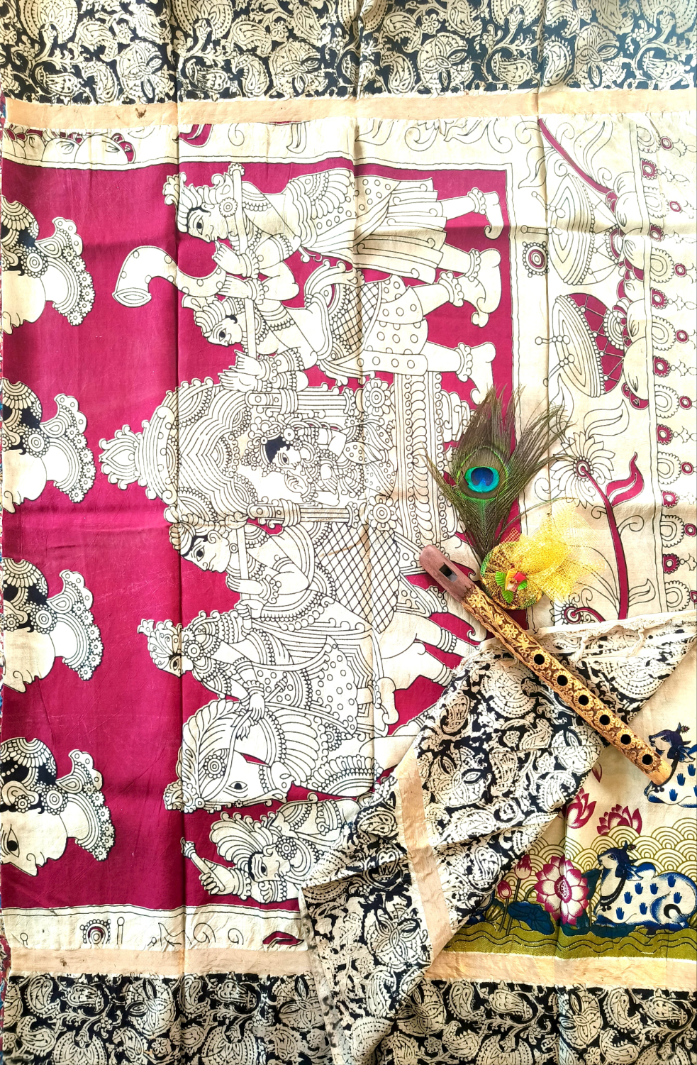 Nandini | Pichwai |  Nellore Silk | Kalamkaari Saree