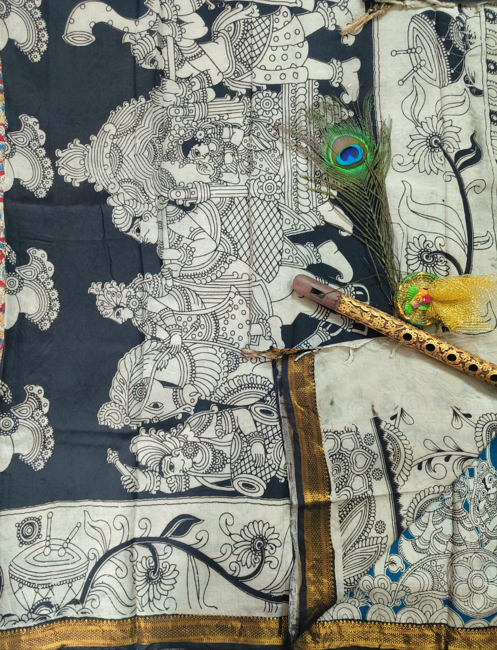 Rathaashwam  | Nizam Border | Kalamkari Silk Saree