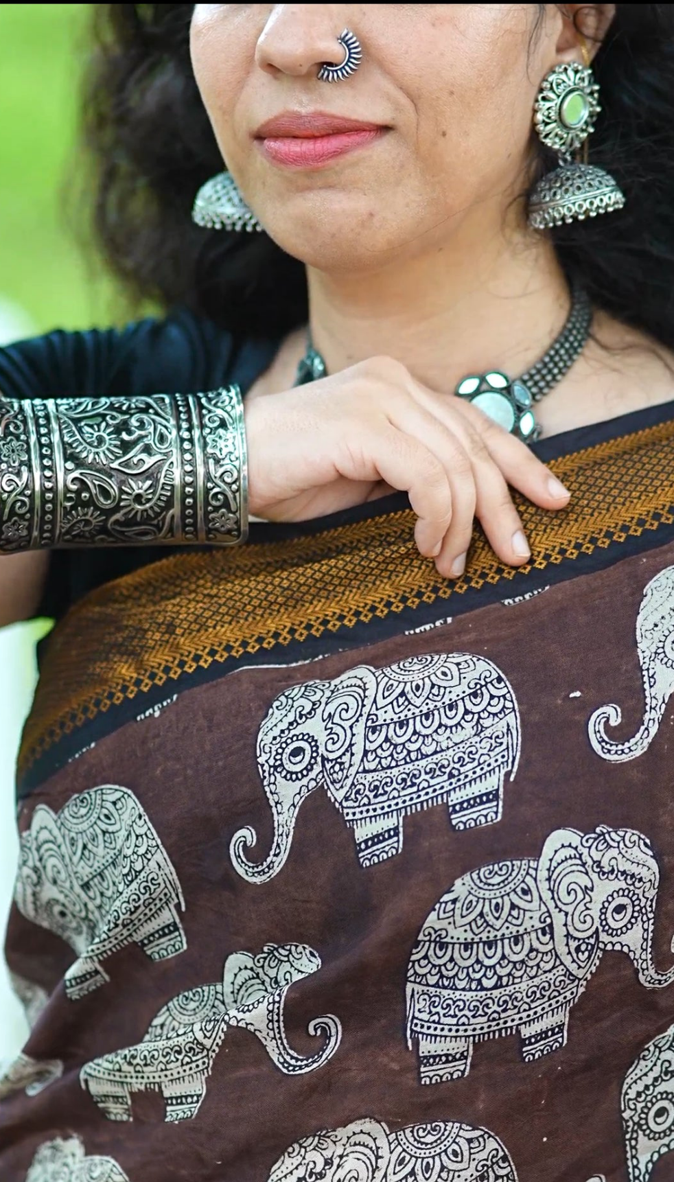 Iraavath  | Nizam Border | Kalamkaari Silk Saree
