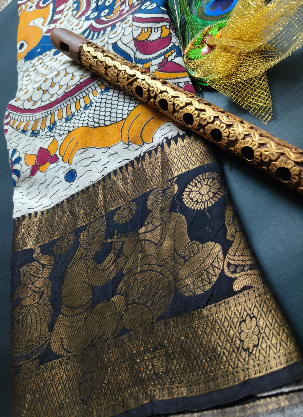Anaamika | Kanchi Border Kalamkaari Silk Saree
