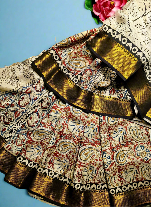 Block Print | Nizam Border | Kalamkaari Silk Saree