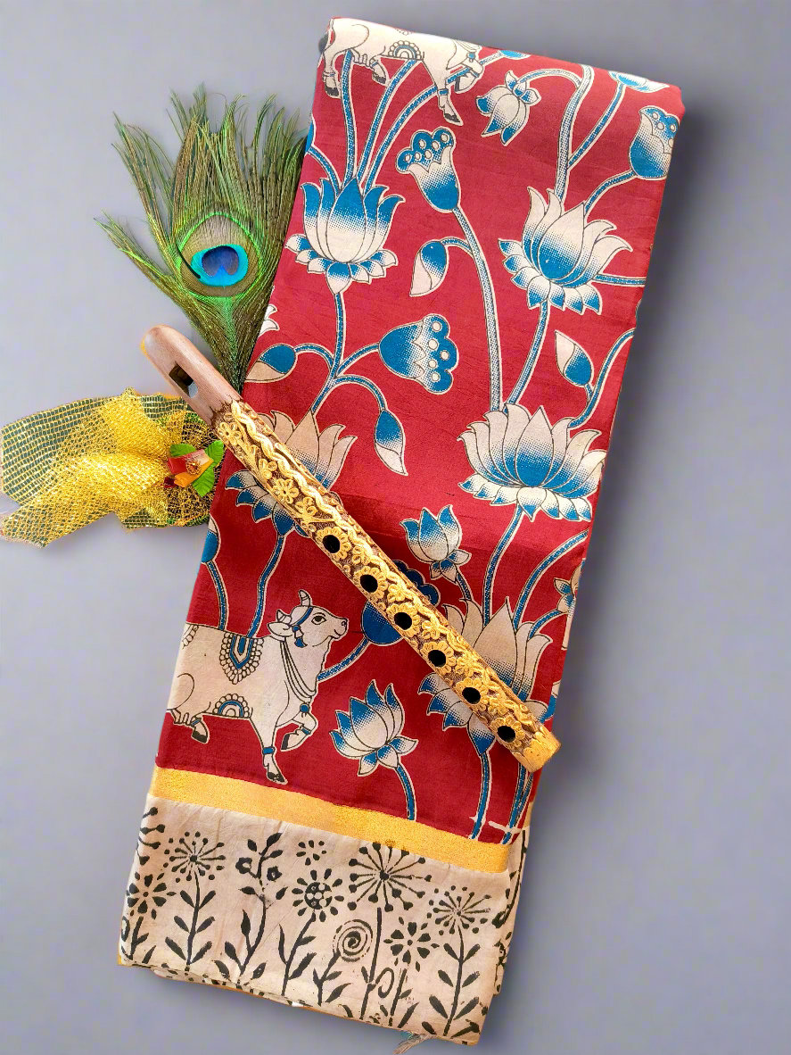 Kamadhenu and Kamal | Nellore Silk | Kalamkaari saree