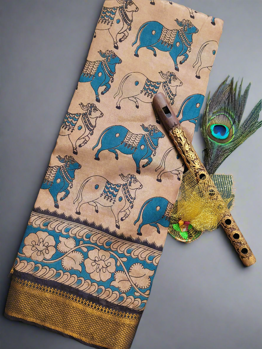 Kamadhenu | Nizam Border | Kalamkaari Silk Saree