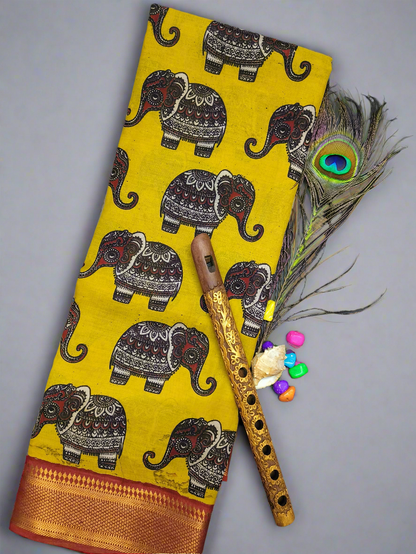 Iraavath | Nizam Border | Kalamkaari Silk saree