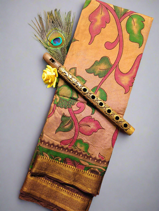 Kamal Copper | Nizam Border | Kalamkaari Silk Saree