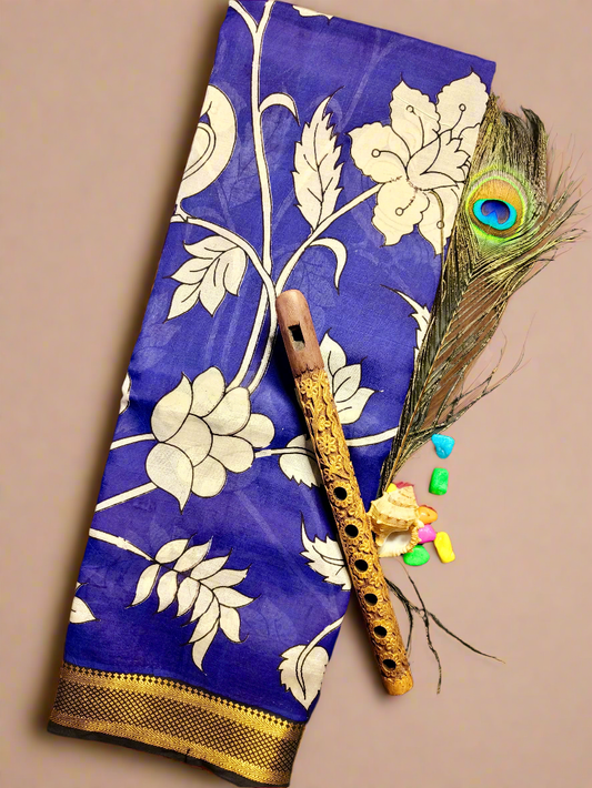 Latha Pushpa | Nijam border | Kalamkaari Silk Saree