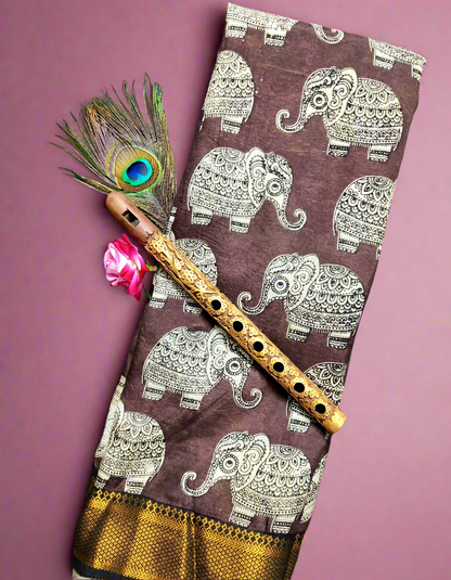 Iraavath  | Nizam Border | Kalamkaari Silk Saree