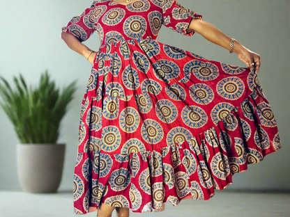 Kalamkaari | Pure Cotton |  Flared Long Frock
