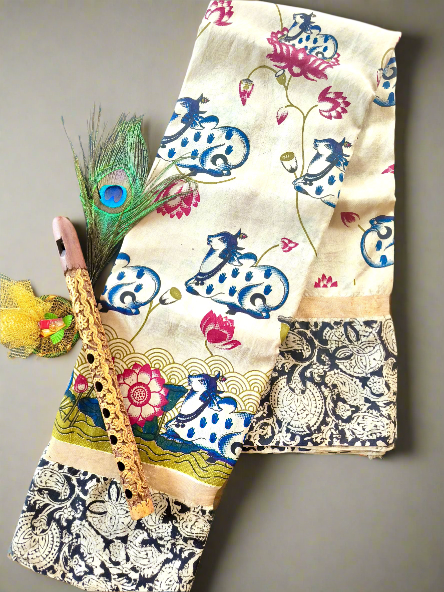 Nandini | Pichwai |  Nellore Silk | Kalamkaari Saree