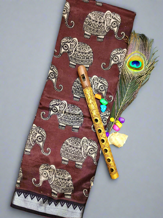 Iraavath | Nizam Border | Kalamkaari Silk Saree