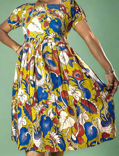 Kalamkaari | Pure Cotton | Knee length frock