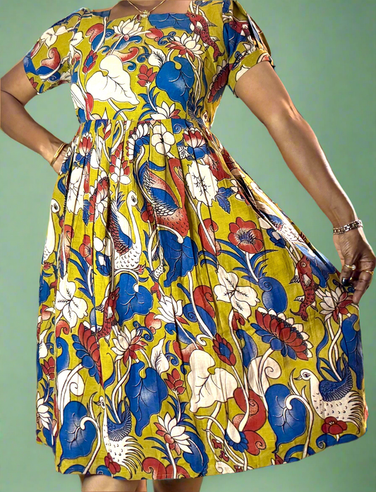 Kalamkaari | Pure Cotton | Knee length frock