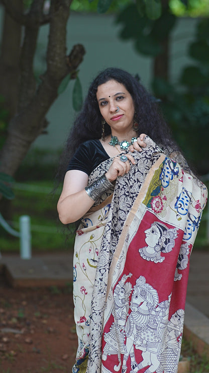 Nandini | Pichwai |  Nellore Silk | Kalamkaari Saree