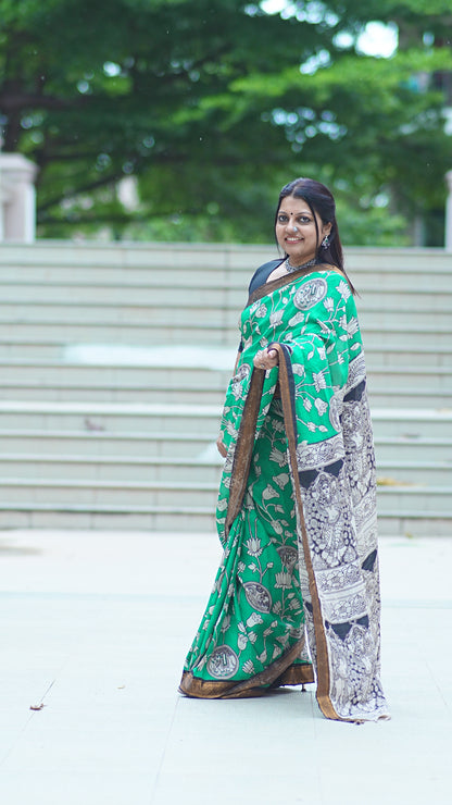 Kamal | Nizam Border | Kalamkaari Silk Saree