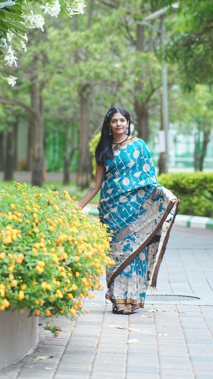 Rathaashwam  | Nizam Border | Kalamkari Silk Saree