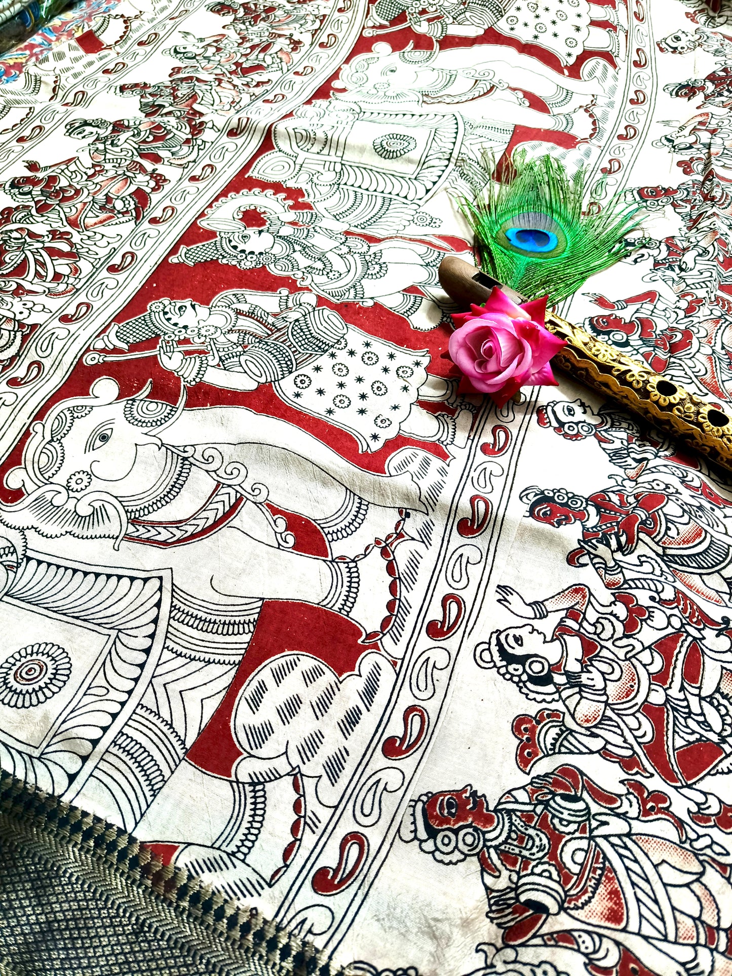 Kamal and Kamadhenu| Nizam Border | Kalamkaari Silk Saree