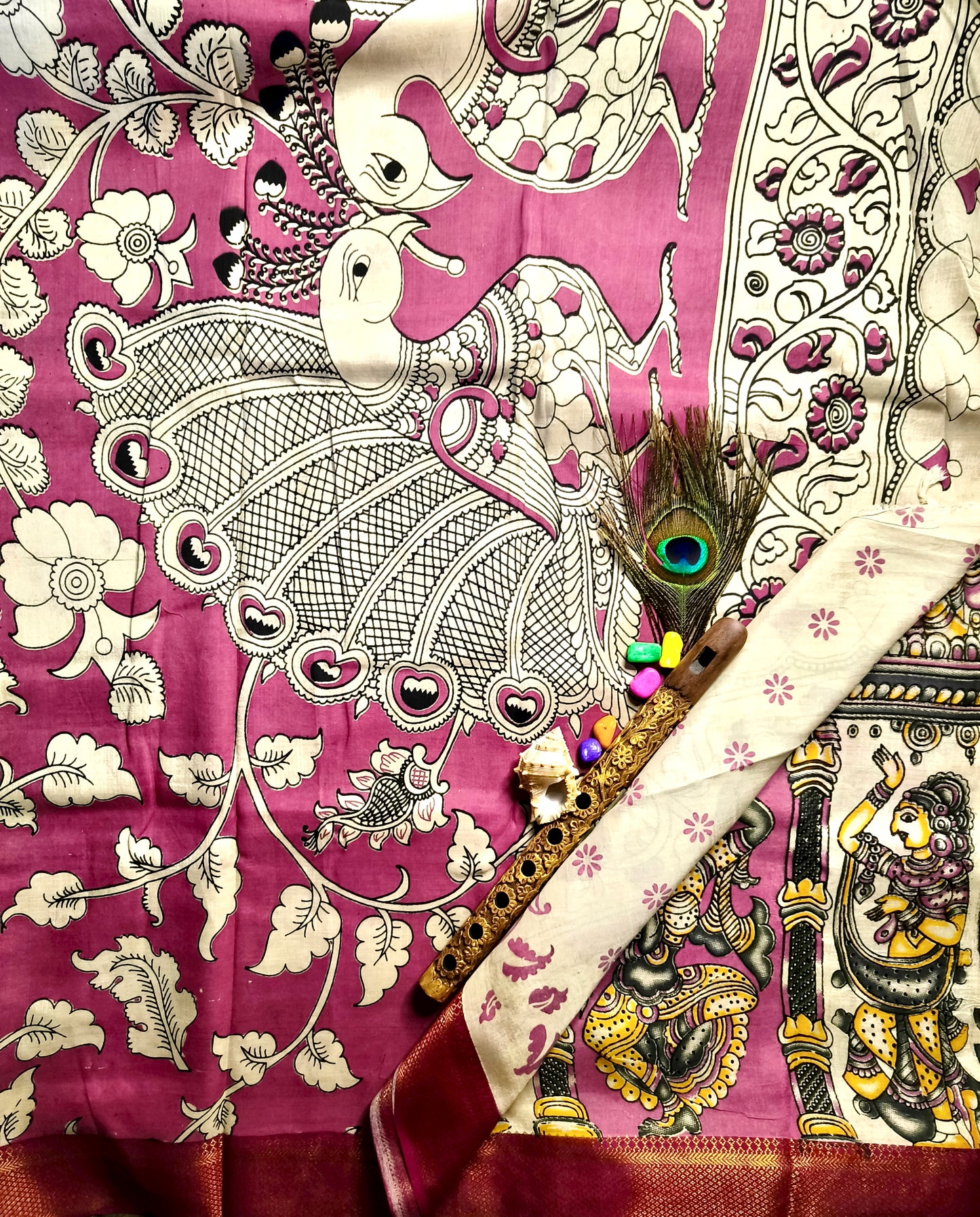 Yakshagaana | Nizam Border | Kalamkaari Silk Saree