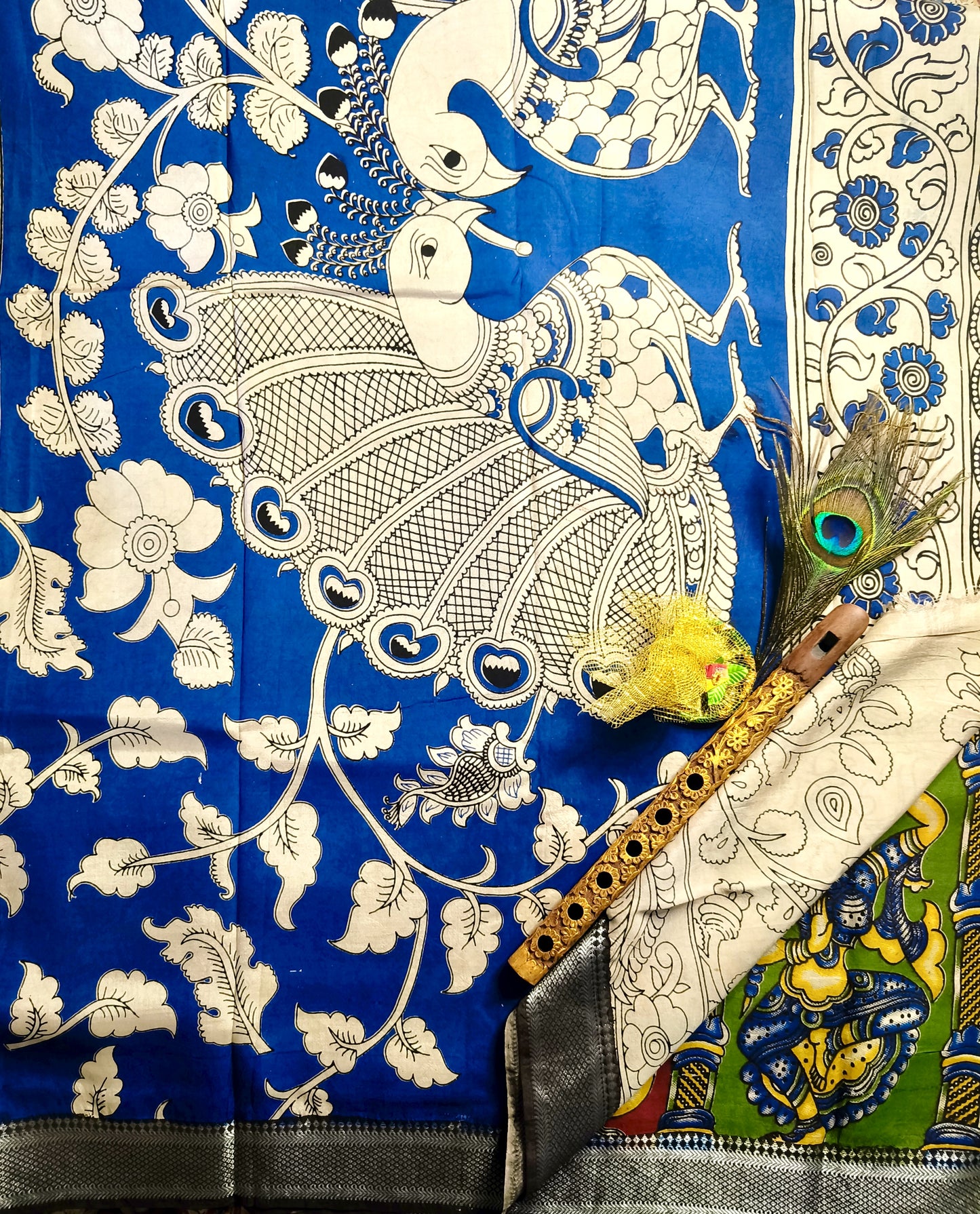 Yakshagaana | Nizam Border Kalamkaari Silk Saree