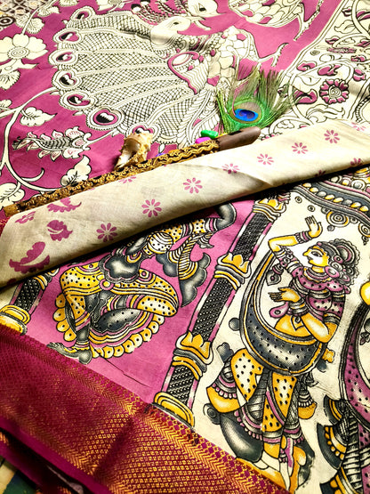 Yakshagaana | Nizam Border | Kalamkaari Silk Saree