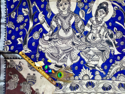 Iraavath | Nizam Border | Kalamkaari Silk Saree