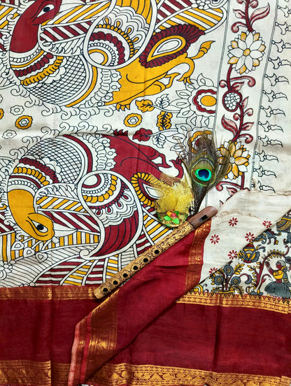 Vudhyaana | Kanchi Border | Kalamkaari Silk Saree