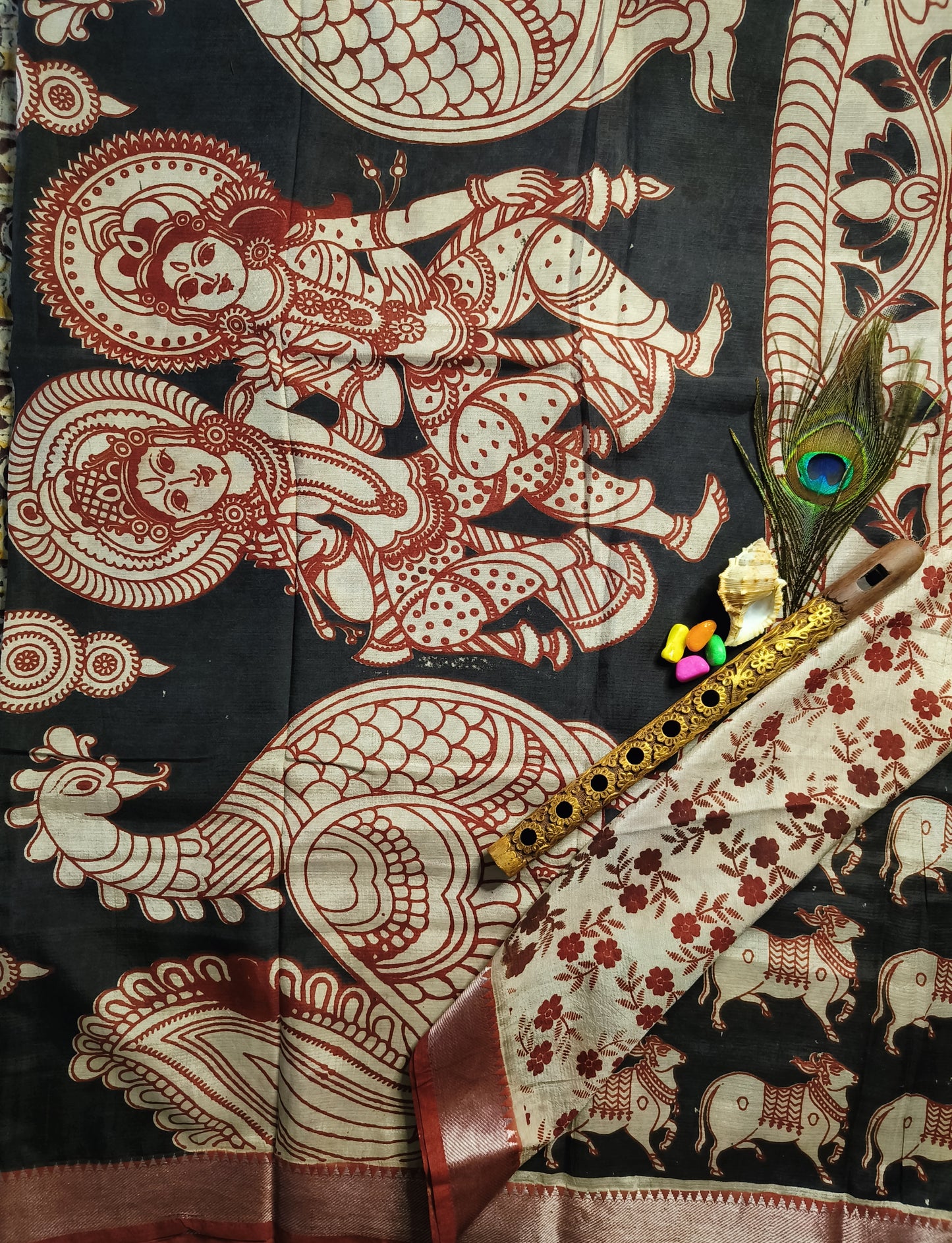 Vrishabh | Nizam Border Kalamkaari Silk saree