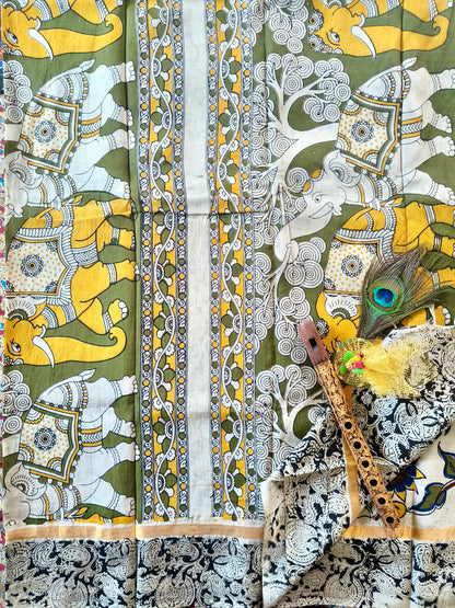 Latha Pushpa | Nellore Silk  Kalamkaari Saree