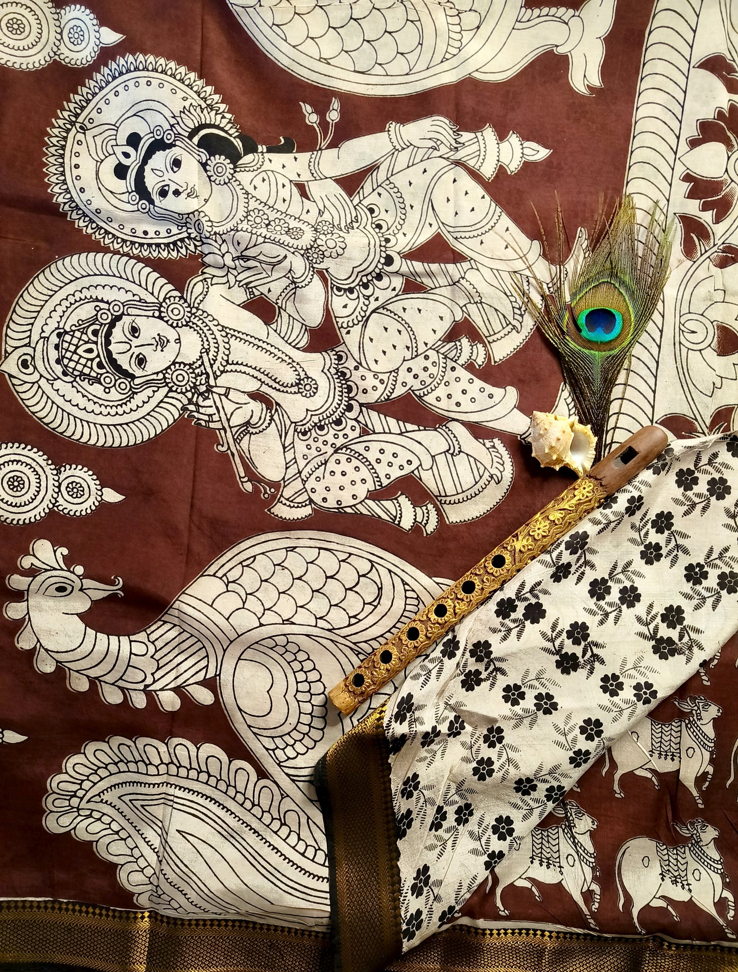 Vrishabh | Nizam Border | Kalamkaari Silk Saree
