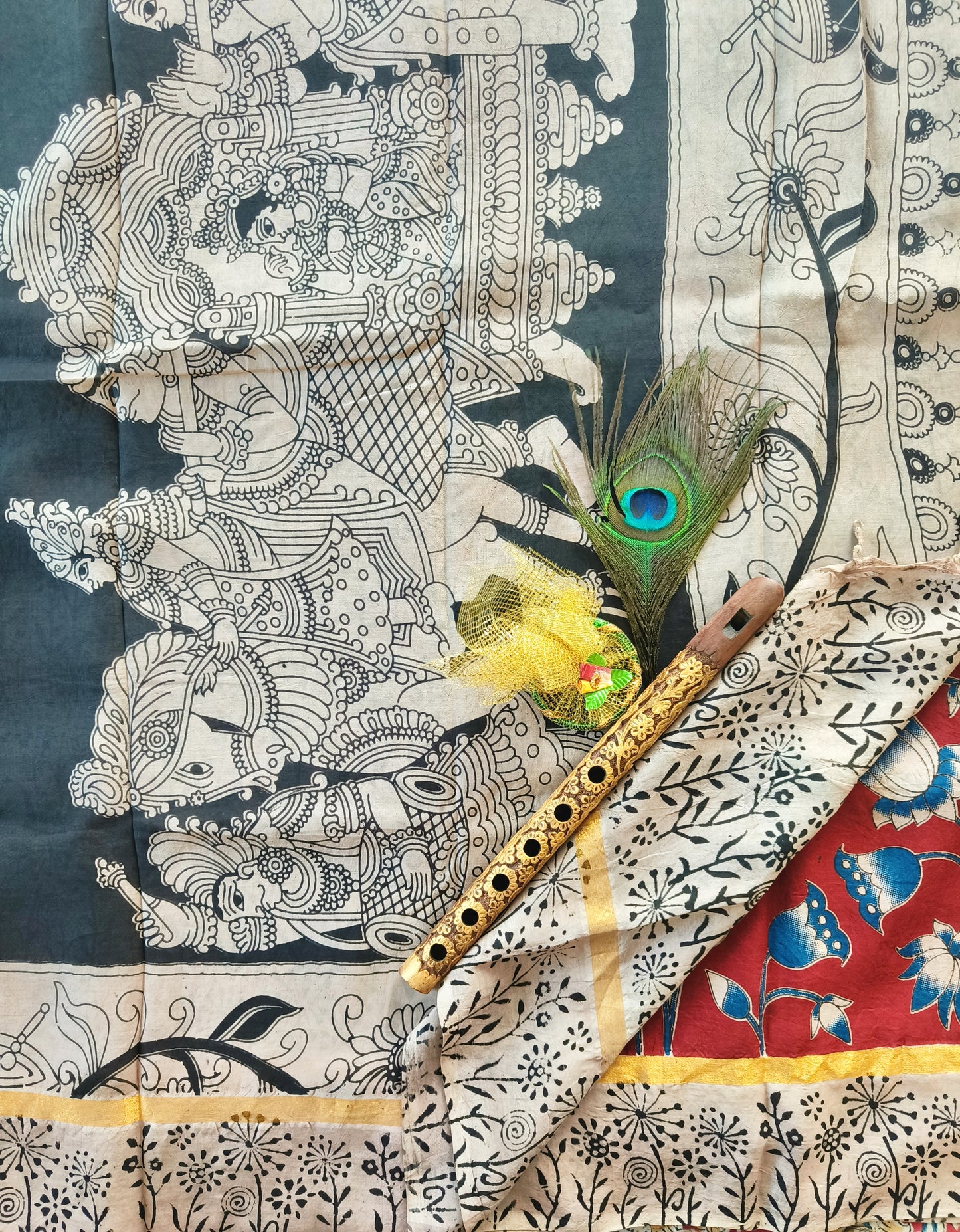 Kamadhenu and Kamal | Nellore Silk | Kalamkaari saree