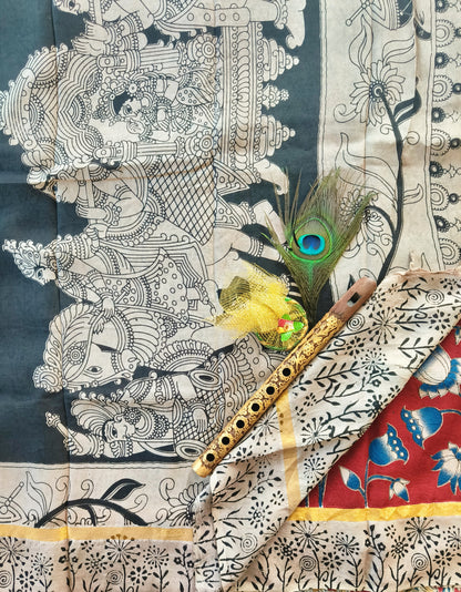 Kamadhenu and Kamal | Nellore Silk | Kalamkaari saree