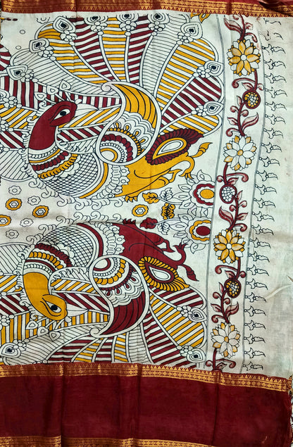 Vudhyaana | Kanchi Border | Kalamkaari Silk Saree