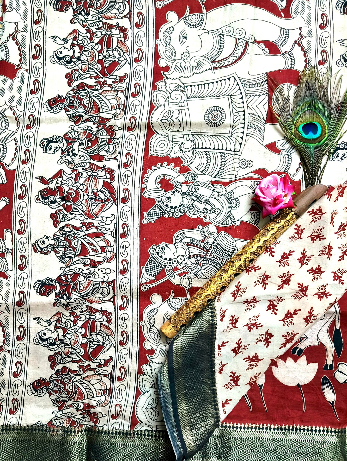 Kamal and Kamadhenu| Nizam Border | Kalamkaari Silk Saree