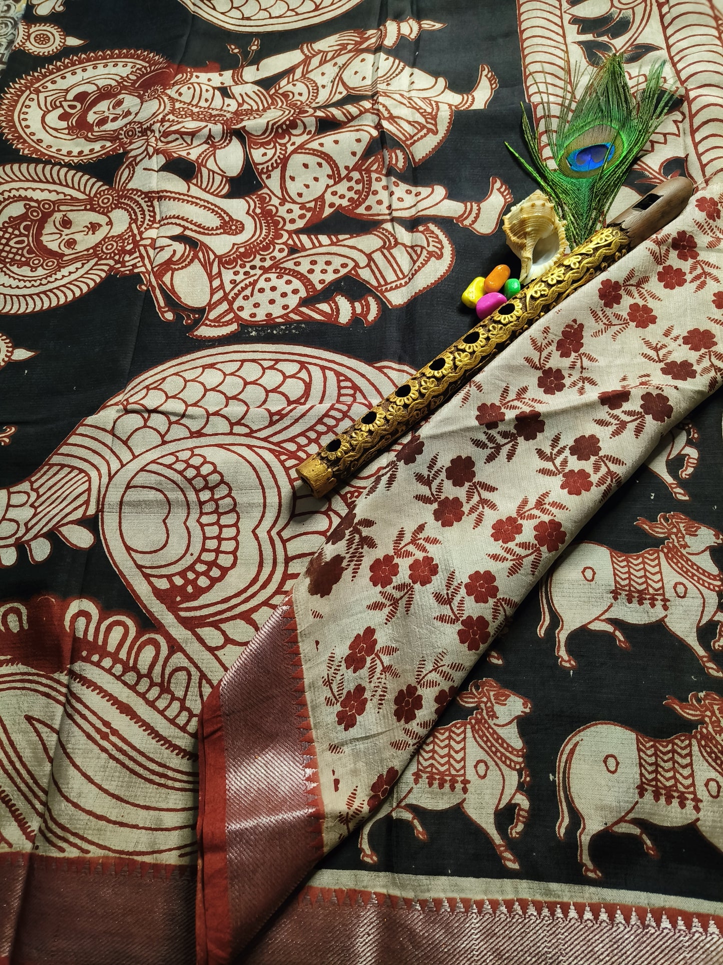 Vrishabh | Nizam Border Kalamkaari Silk saree
