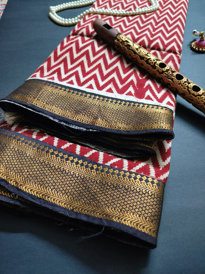 Ikkath | Nizam Border | Kalamkaari Silk Saree