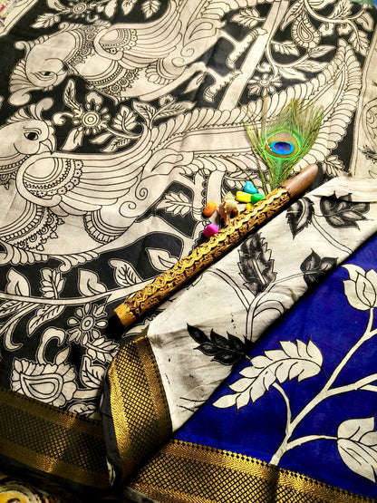 Latha Pushpa | Nijam border | Kalamkaari Silk Saree